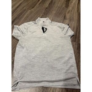 Oakley Mens Golf Polo Shirt Tailored Fit Mock Neck Heather Gray Short Sleeve XL